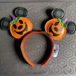 Disneyland park Halloween Pumpkin plaid Mickey ears